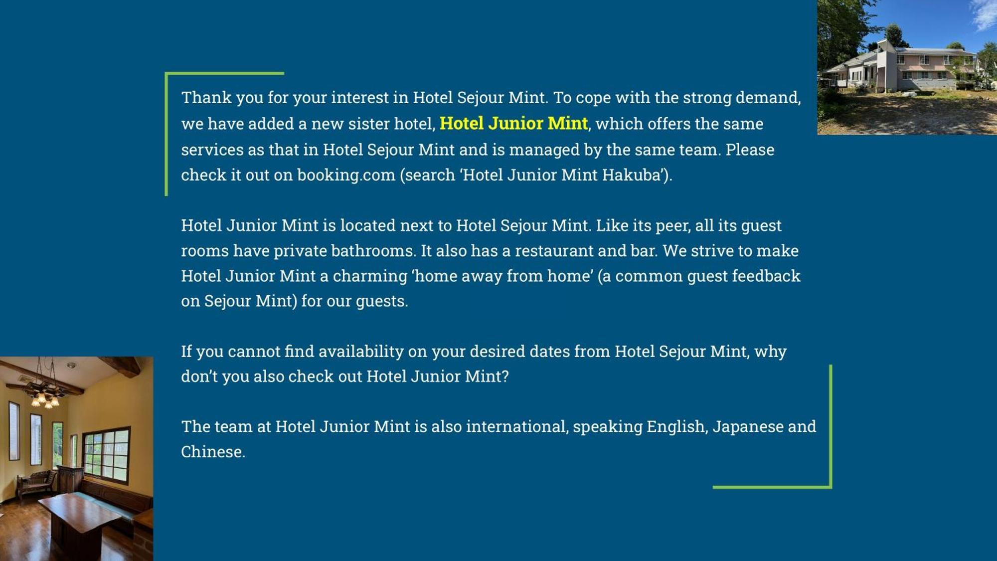 Hotel Sejour Mint In Hakuba Bagian luar foto